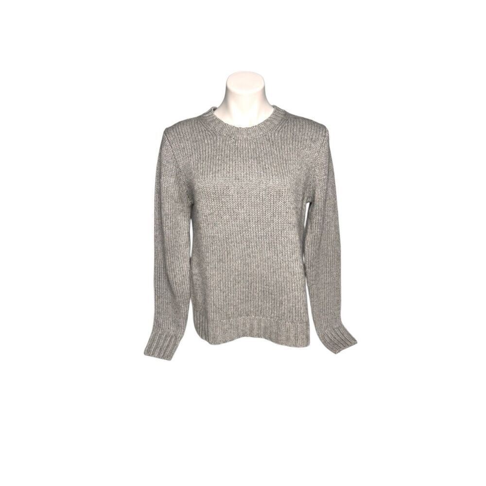 J. Crew Factory gray crew neck merino wool blend sweater size M